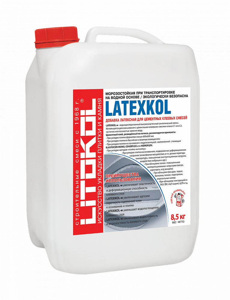 Латексная добавка для клея LATEXKOL - м.  8,5 кг, Litokol Италия