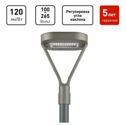 Светильник светодиодный садово-парковый ЭРА SPP-505-0-50K-050 50Вт 6000лм 5000K IP65 КСС Д серый