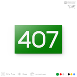 Номер на дверь 407, табличка на дверь для офиса, квартиры, кабинета, аудитории, склада, зеленая 120х70 мм, Айдентика Технолоджи