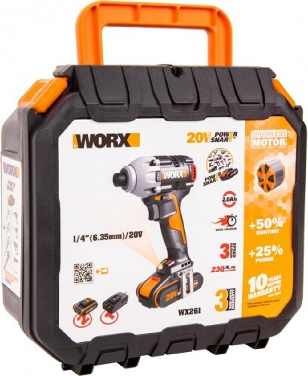 Гайковерт аккумуляторный Worx WX261 ударный, бесщеточный