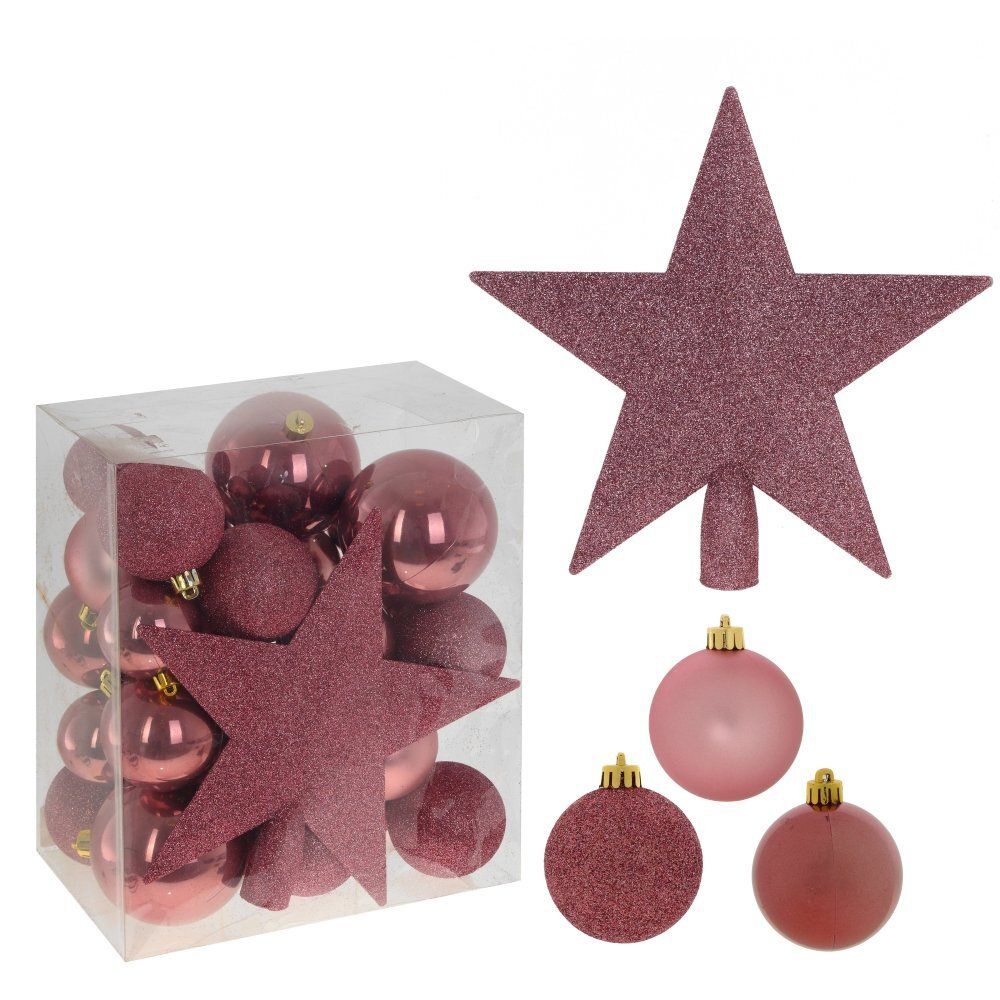 GAEM Набор из 30шт Украшение новогоднее "Шары и звезда", D5/6/8/20 см, L21 W13 H25 см