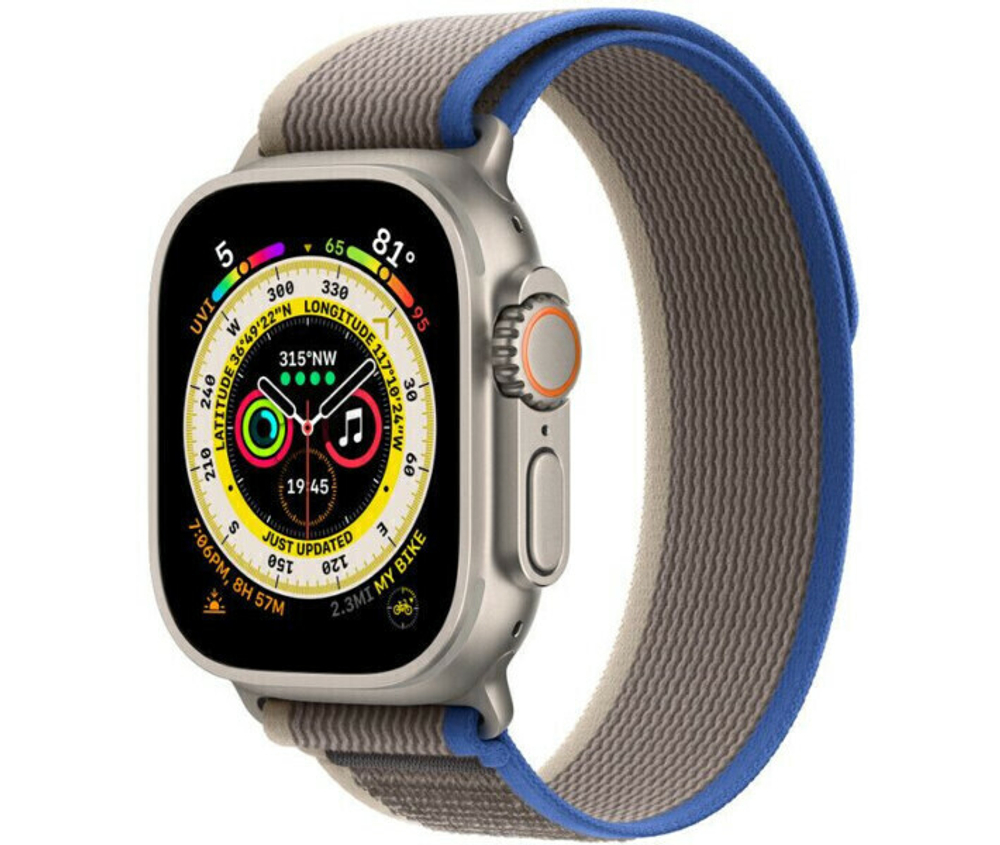 Умные часы Apple Watch Ultra GPS + Cellular, 49mm Titanium Case with Blue/Gray Trail Loop