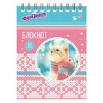 Блокнот МАЛЫЙ ФОРМАТ (108х146 мм) А6, 60 л., гребень, картон, клетка, ЮНЛАНДИЯ, "КОТИКИ", 129831