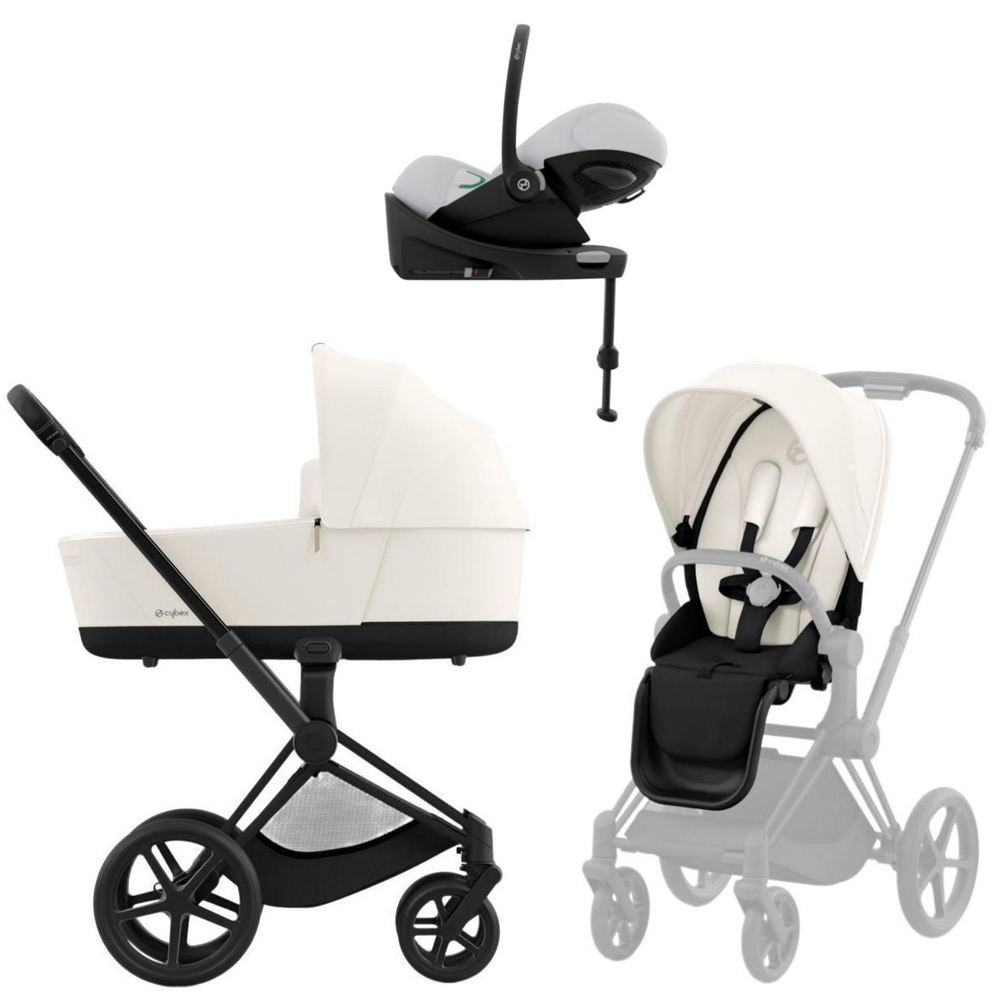 Коляска Cybex Priam IV Matt Black complete Cloud G Fog Grey Base G 4 в 1 Off White