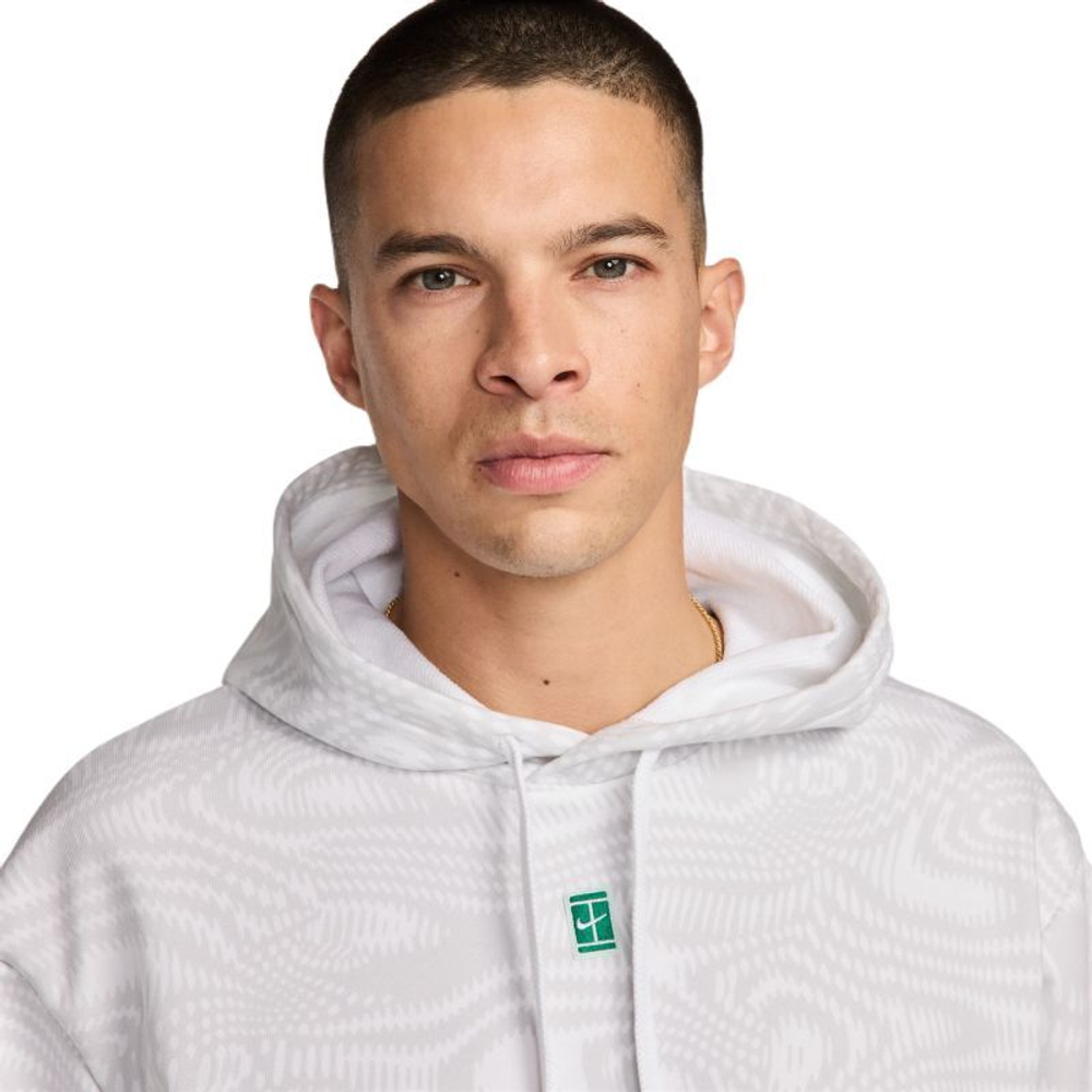 Мужская теннисная кофта Nike Court Heritage Dri-Fit Fleece Tennis Hoodie - белый