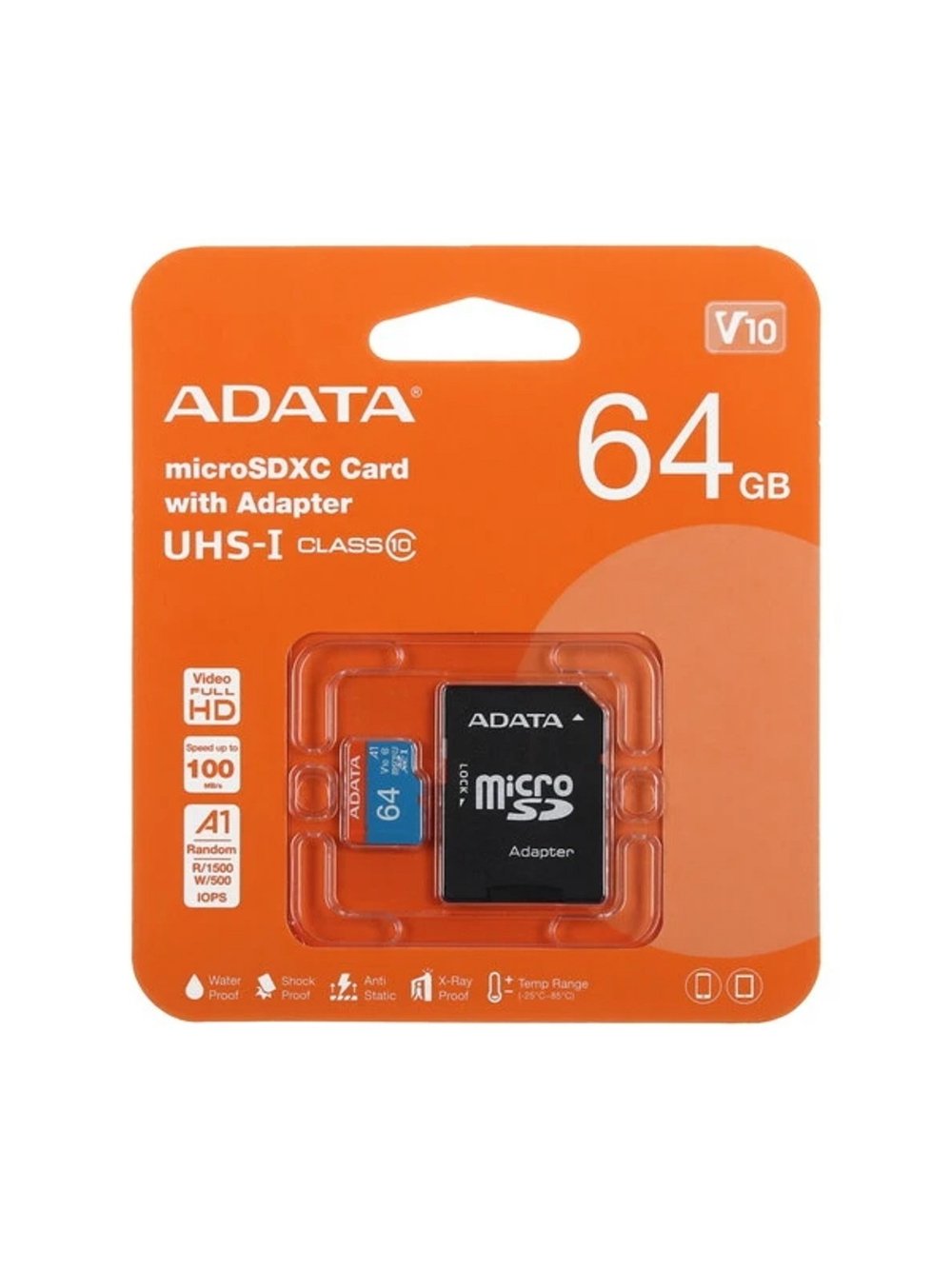 Micro SecureDigital 64Gb A-DATA AUSDX64GUICL10A1-RA1