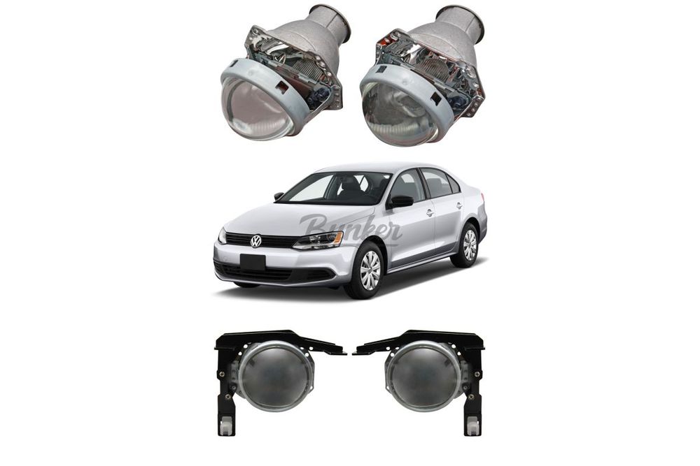 Готовый комплект для установки линз в рефлектор Volkswagen Jetta VI 2010-2015, тип №2