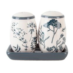 Набор для специй солонка/ перечница " " 12*5,5*9,5см. (на керамической подставке)