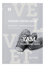 Blithe Тканевая маска увлажняющая «Бархатный Ямс» Pressed Serum Mask Velvet Yam + Hyaluronic Acid, 22 гр
