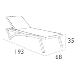Шезлонг-лежак пластиковый Siesta Contract Pacific, белый
