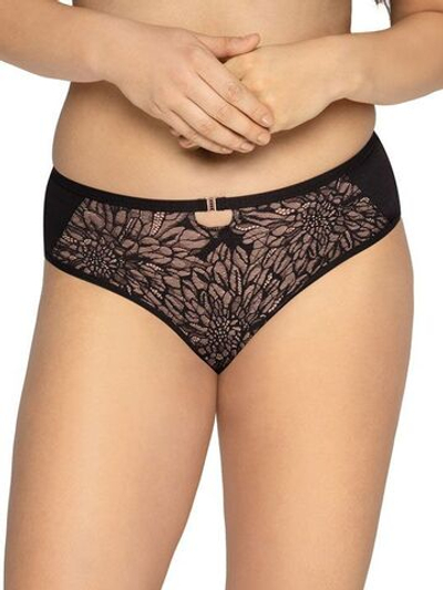 Сексапильные трусики-слипы с цветочным кружевом (Размер: XXL) (Цвет: черный)