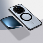 Чехол для Honor Magic 7 Pro с MagSafe черный с прозрачной матовой задней панелью WLONS