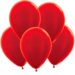 Шар латексный Металлик Красный 35 см