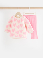 Толстовка флисовая и легинсы в комплекте для малышей Next 904-512, Розовый