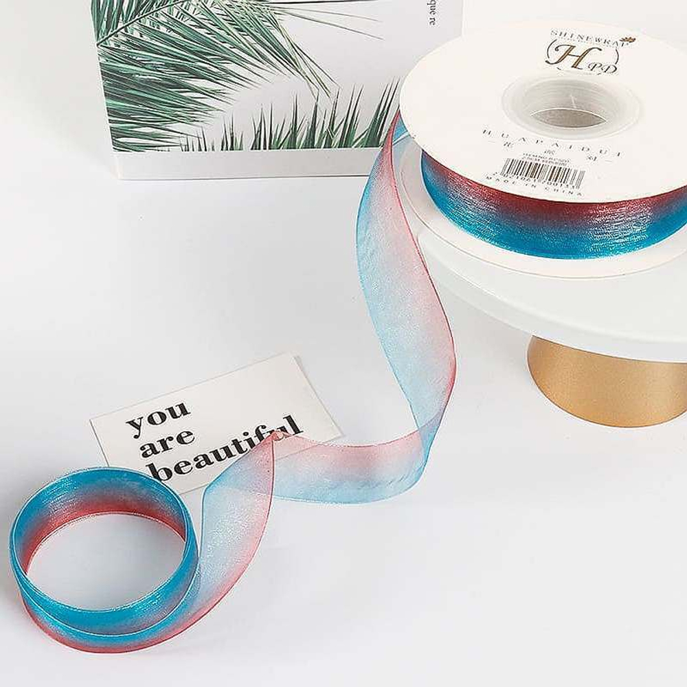 Лента ОРГАНЗА с переливом 2,5см*30ярд