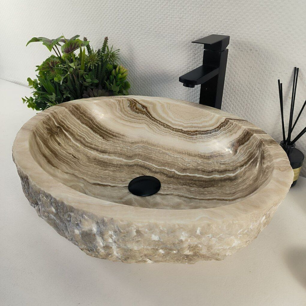 Каменная раковина из оникса Erozy White EO-04271 (51*42*15) 0213 из натурального камня
