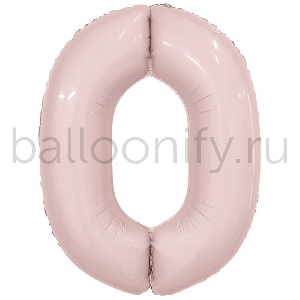 Шар ЦИФРА 0 Пыльная роза 40" 102 см