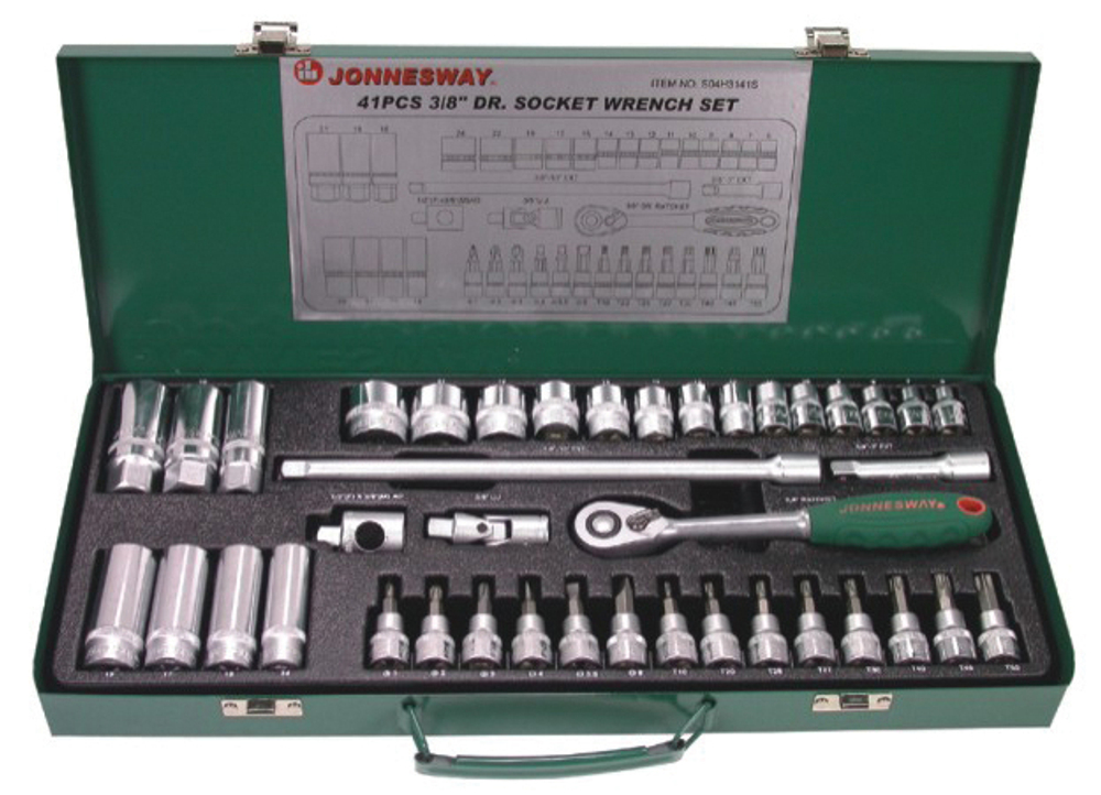 S04H3141S Набор головок торцевых 3/8"DR, 6-24 мм, 41 предмет