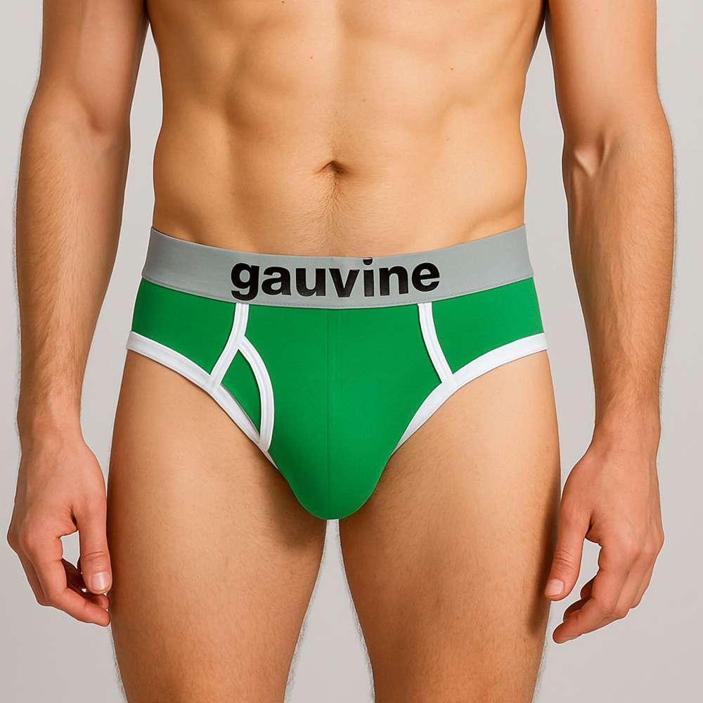 Мужские трусы брифы зеленые GAUVINE 2002
