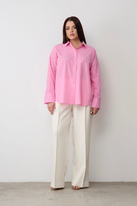 Рубашка в мушку, розовый