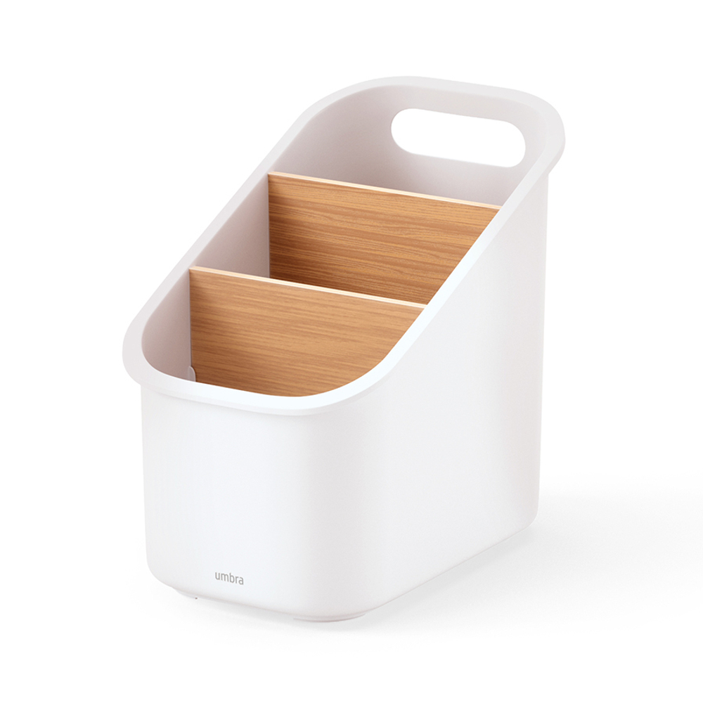 Органайзер для столовых приборов bellwood, белый/натуральное дерево