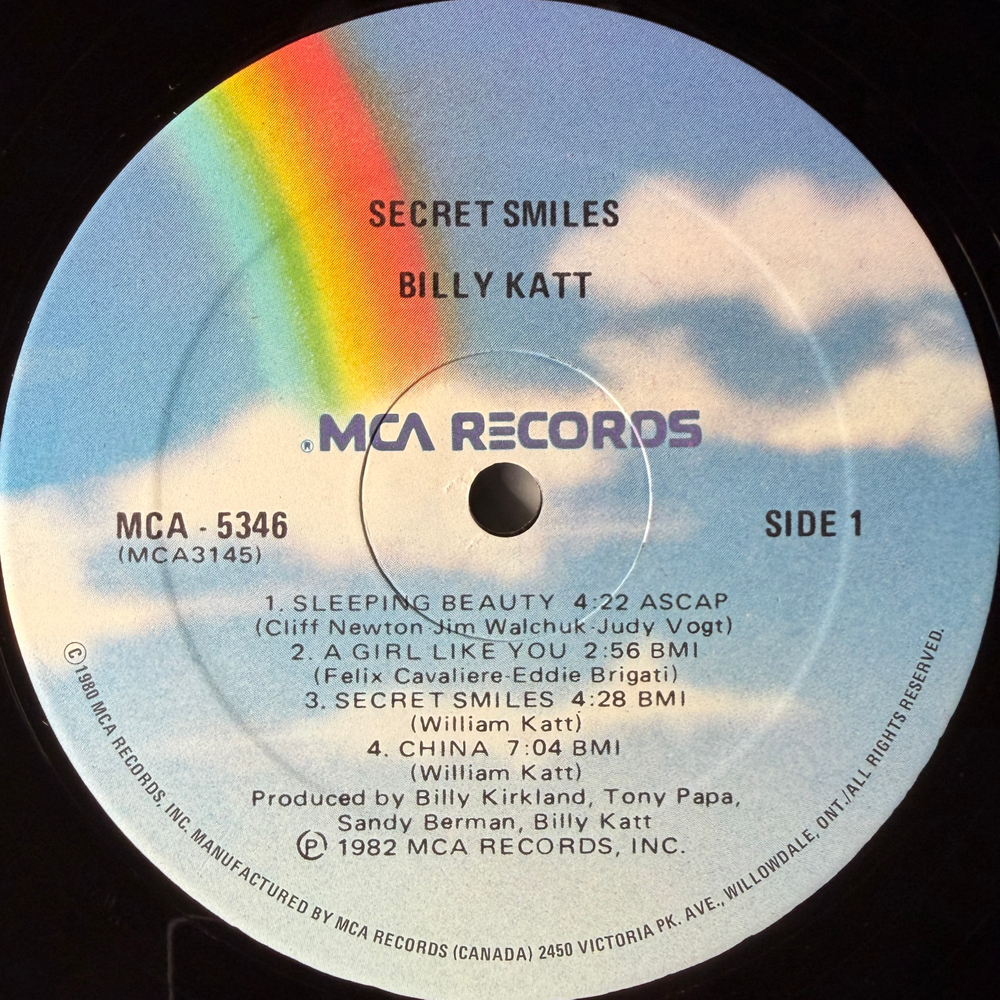 Billy Katt ‎– Secret Smiles (США 1982г.)