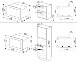 Микроволновая печь встраиваемая SMEG FMI120B3