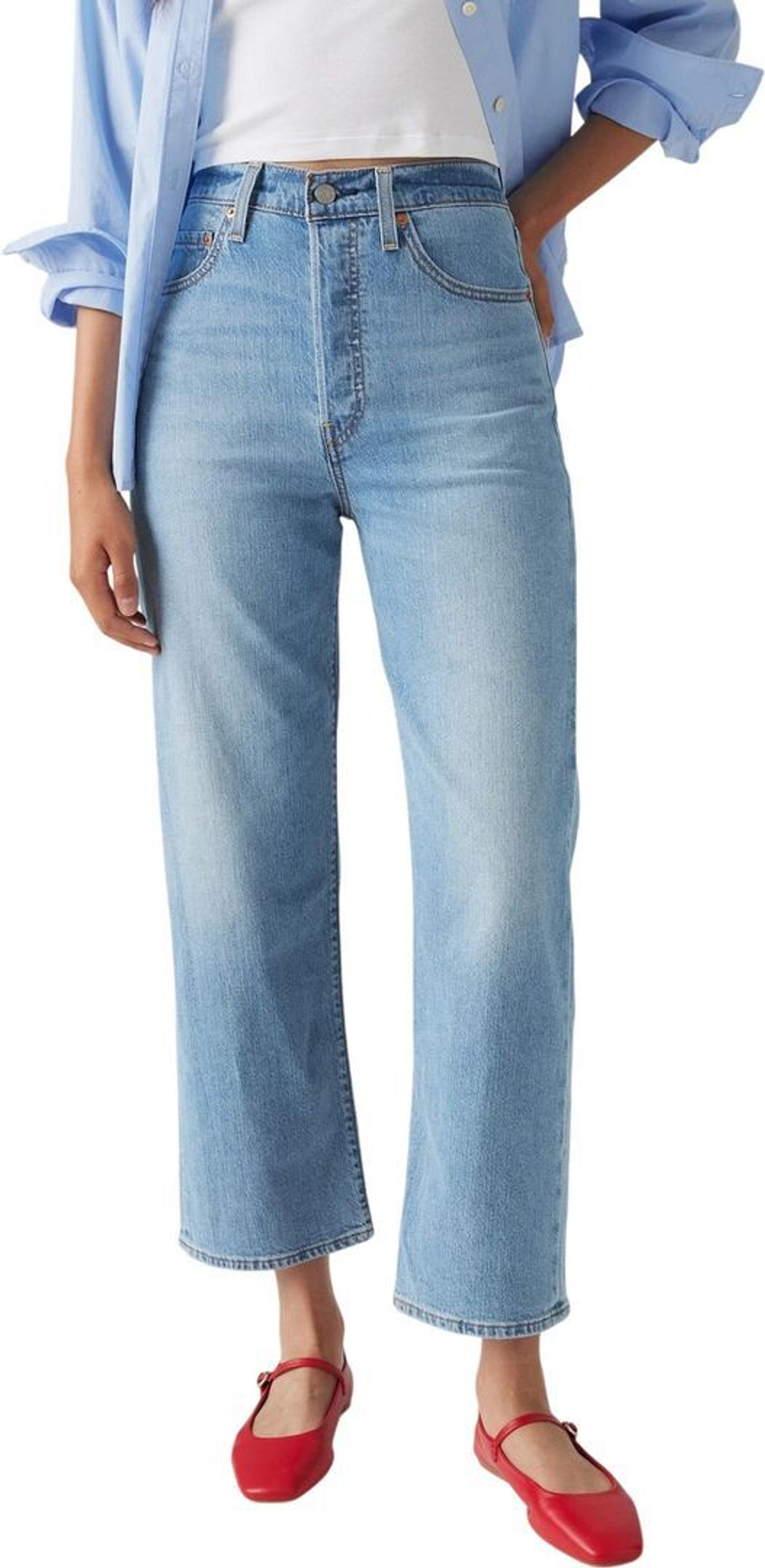 Джинсы Levis RIBCAGE STRAIGHT ANKLE синий