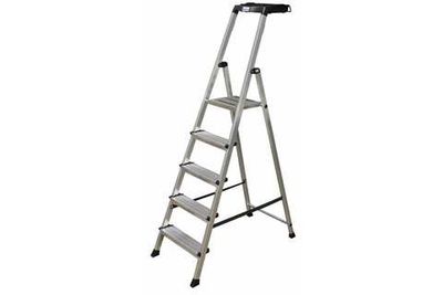 SECURY Стремянка,5 ступеней 100 мм,универсальная мульти-грип полка(126535)