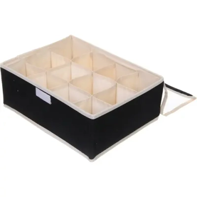 Кофр - органайзер для хранения вещей с прозрачной крышкой «УЮТДОМА», цвет черный, 12 отделений, 32*23*12см