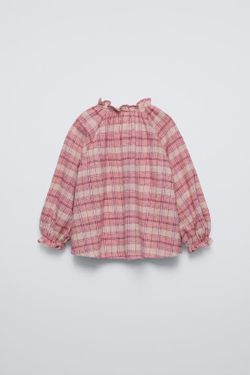 ZARA РУБАШКА В КЛЕТКУ, РОЗОВЫЙ