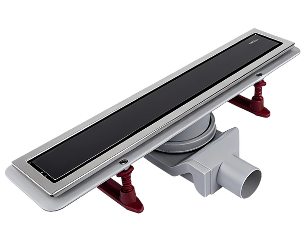 Трап для душа черное глянц. стекло 500*70 Evolux Glass ZEISSLER