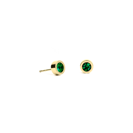 Серьги пусеты Fiore Luna Green 5х2,5 мм SWE125 GR G