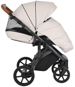 Детская коляска Roan Bass Next Кожа 3 в 1 с автокреслом Avionaut Silver Black RN084/1 Кожа Island Stone /Black