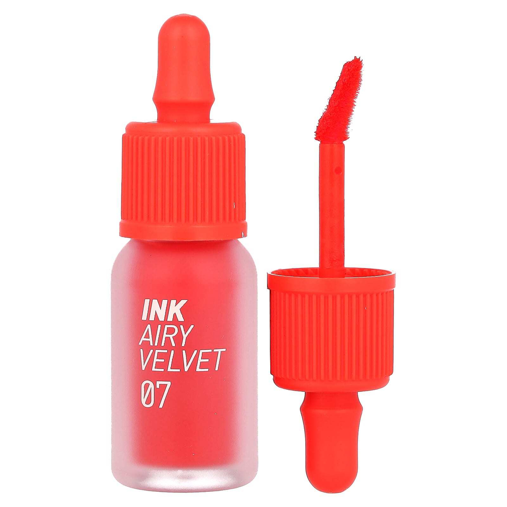 Peripera, Ink Airy Velvet, тинт для губ, оттенок 07, грейпфрут, 4 г (0,14 унции)