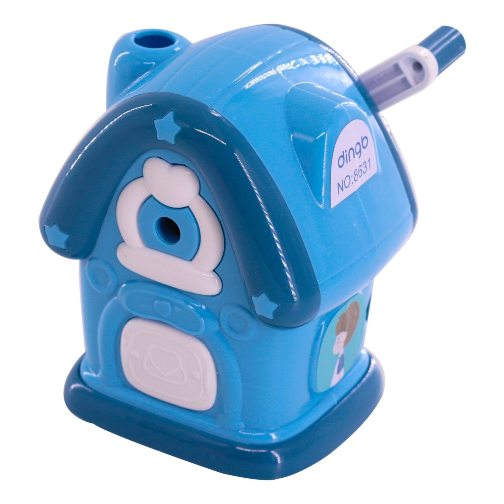 Точилка механическая Alingar, "Домик", 1 отверстие, пластиковый корпус, цвета ассорти, инд. упаковка, 100*115*107 мм