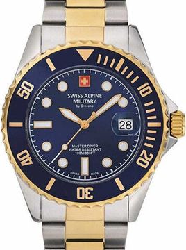 С браслетом Мужские кварцевые водонепроницаемые часы Swiss Alpine Military Swiss Apline Military 7053.1145 diver 42mm 10ATM