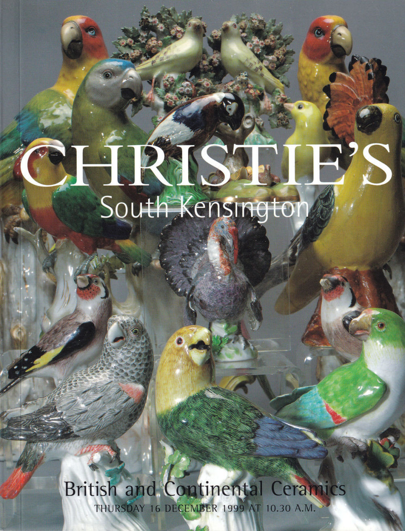Каталог аукциона Christie's, Лондон, Британская и континентальная керамика от 16 декабря 1999 года