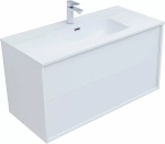 Тумба с раковиной Aquanet Lino 287544 100 (Flat) белый глянец