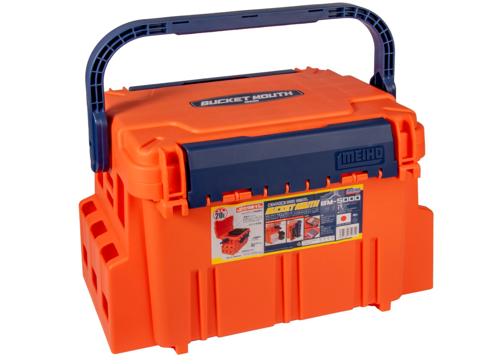 Ящик рыболов. Meiho BUCKET MOUTH BM-5000 Orange 440×293 ×293