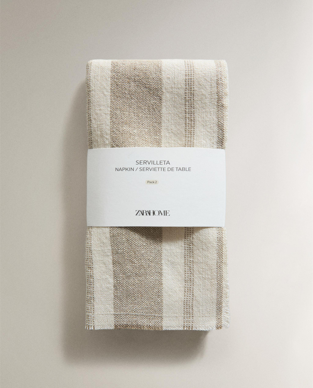 Zara Home столовая салфетка из льна, узор в полоску, 45 45 см (комплект 2 шт.)