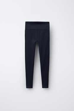 ZARA БЕСШОВНЫЕ СПОРТИВНЫЕ ЛЕГИНСЫ, СИНИЙ