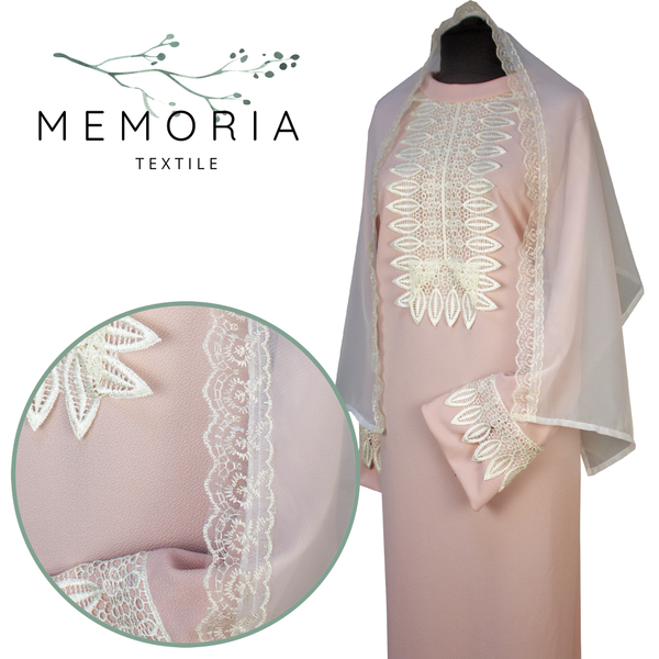 Платье ритуальное "Элит-2" с шарфом розовое (трикотаж)