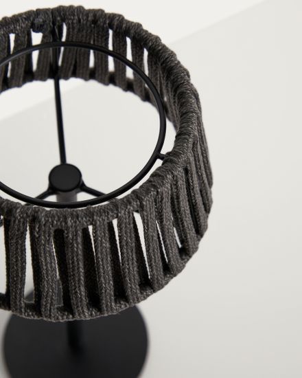 Уличная настольная лампа Aldet на солнечных батареях черная