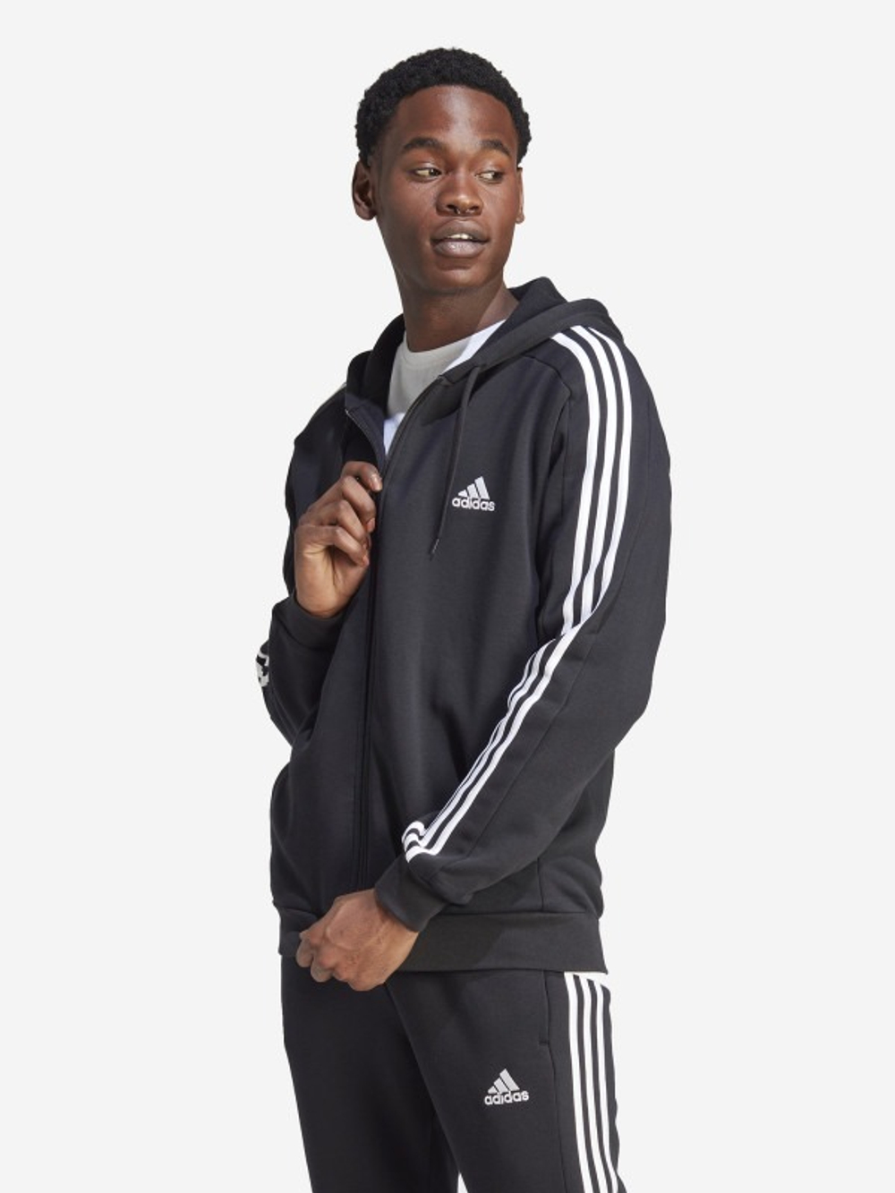 Толстовка мужская ADIDAS M 3S FL FZ HD
