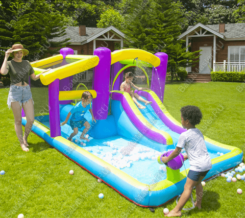 Детский батут для дачи "Водная пушка" 4*2,85*1,8 м