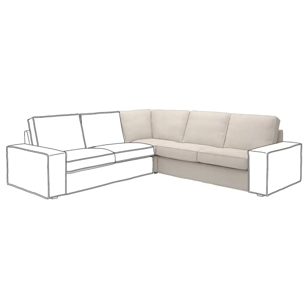 Угловая секция - IKEA KIVIK/КИВИК ИКЕА, бежевый
