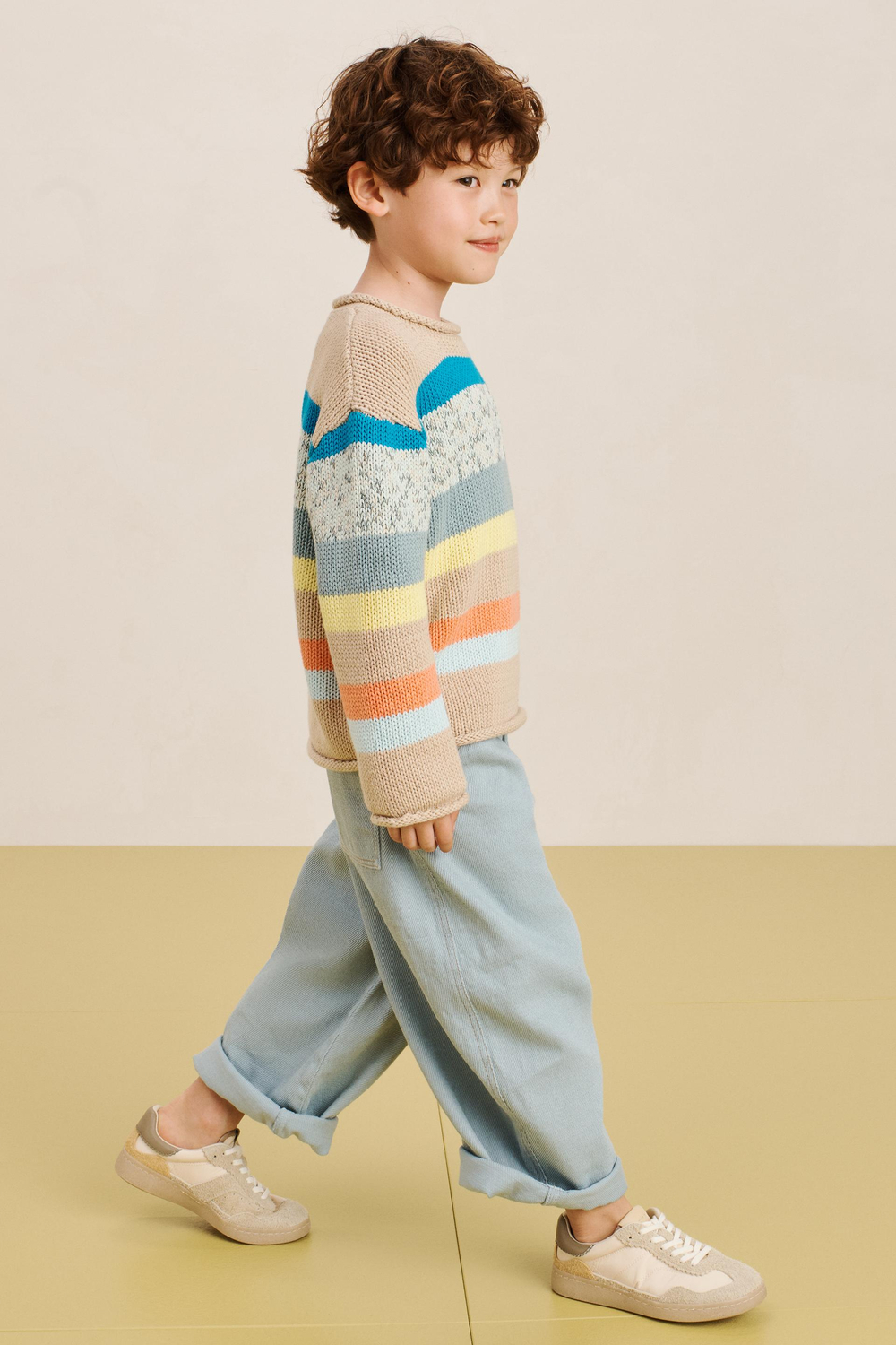 ZARA СВИТЕР С КРУГЛЫМ ВЫРЕЗОМ, РАЗНОЦВЕТНЫЙ