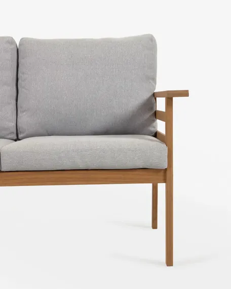 Комплект уличной мебели Vilma из массива акации, диван, 2 стула, журнальный столик