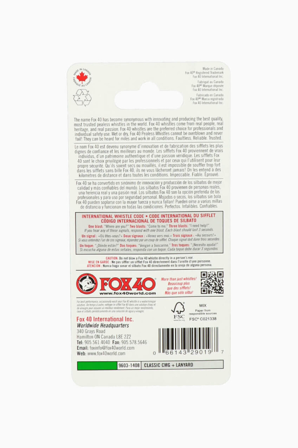 Свисток со шнурком Fox40 Classic CMG